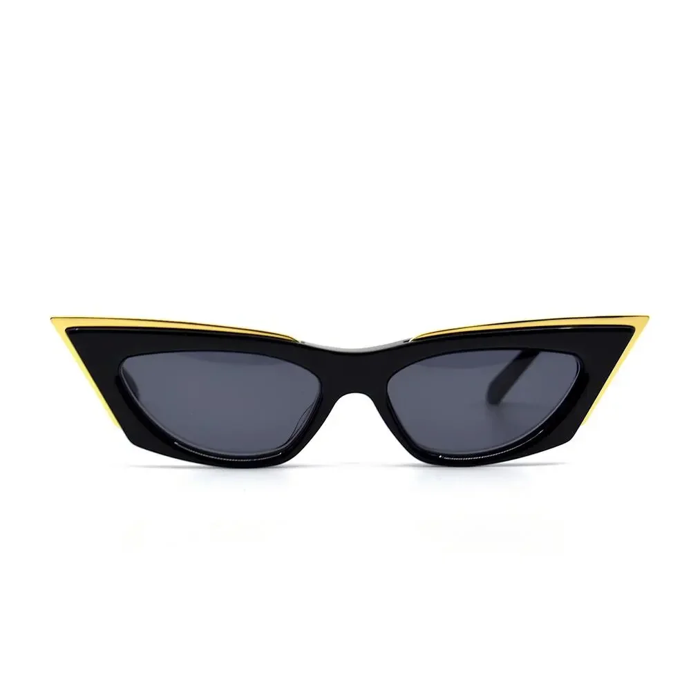 NEW VALENTINO GOLDCUT VLS-113A-55 BLACK GREY LENS SUNGLASSES AUTHENTIC - Picture 3 of 15
